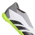 Adidas Buty piłkarskie dla dzieci adidas Predator Accuracy.3 Laceless TF biało-szare IE9436