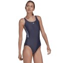 Adidas Kostium kąpielowy damski adidas Mid 3-Stripes Swimsuit granatowy HS5317