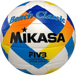 Mikasa Piłka siatkowa plażowa Mikasa Beach Classic biało-niebiesko-żółta BV543C-VXA-Y