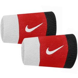 Nike Frotki na nadgarstek Nike szerokie Swoosh 2 szt. biało-czerwono-czarne N0001586118OS