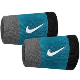 Nike Frotki na nadgarstek Nike szerokie Swoosh 2 szt. szaro-niebiesko-czarne N0001586017OS