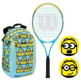 Wilson Rakieta do tenisa ziemnego Wilson Minions 2.0 Junior Kit 25 z plecakiem 3 7/8 niebiesko-żółta WR097510F