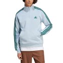 Adidas Bluza męska adidas Essentials Fleece 3-Stripes 1/4-Zip błękitna IJ8909