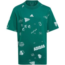Adidas Koszulka dla dzieci adidas Brand Love Allover Print zielona IA1562