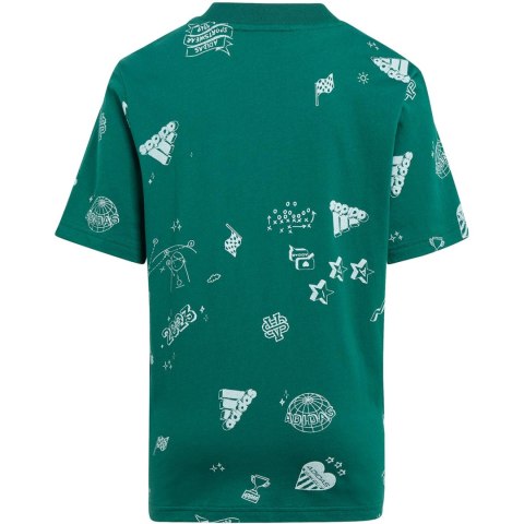 Adidas Koszulka dla dzieci adidas Brand Love Allover Print zielona IA1562 Adidas Koszulka dla dzieci adidas Brand Love Allover Print zielona IA1562