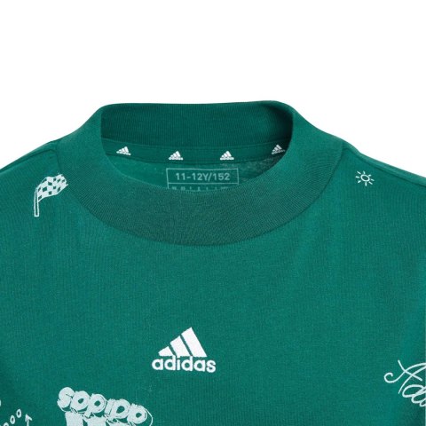 Adidas Koszulka dla dzieci adidas Brand Love Allover Print zielona IA1562 Adidas Koszulka dla dzieci adidas Brand Love Allover Print zielona IA1562