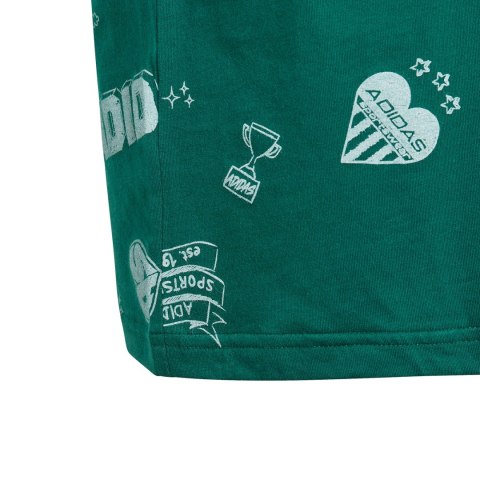 Adidas Koszulka dla dzieci adidas Brand Love Allover Print zielona IA1562 Adidas Koszulka dla dzieci adidas Brand Love Allover Print zielona IA1562