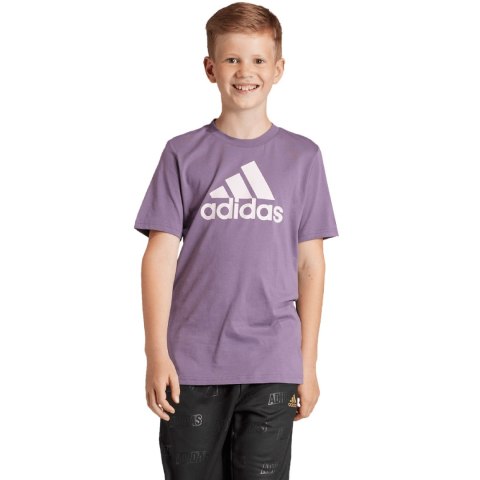 Adidas Koszulka dla dzieci adidas Essentials Big Logo Cotton Tee fioletowa IJ7061 Adidas Koszulka dla dzieci adidas Essentials Big Logo Cotton Tee fioletowa IJ7061