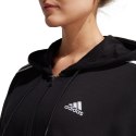 Adidas Bluza damska adidas Essentials 3-Stripes French Terry Oversized Full-Zip Hoodie czarno-biała IC8782