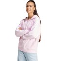 Adidas Bluza damska adidas Essentials 3-Stripes French Terry Oversized Full-Zip Hoodie różowa IR6132