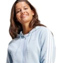 Adidas Bluza damska adidas Essentials 3-Stripes Full-Zip Fleece błękitna IR6076