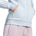 Adidas Bluza damska adidas Essentials 3-Stripes Full-Zip Fleece błękitna IR6076