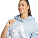 Adidas Bluza damska adidas Essentials Big Logo Regular Fleece Hoodie błękitna IR9329