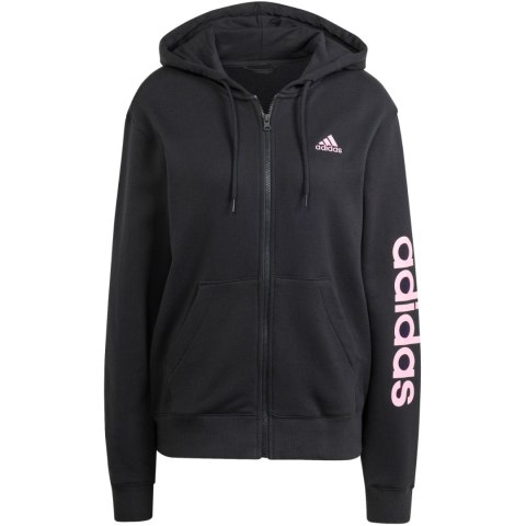 Adidas Bluza damska adidas Essentials Linear Full-Zip French Terry Hoodie czarna IS2072