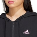 Adidas Bluza damska adidas Essentials Linear Full-Zip French Terry Hoodie czarna IS2072