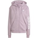 Adidas Bluza damska adidas Essentials Linear Full-Zip French Terry Hoodie fioletowa IS2073