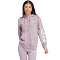 Adidas Bluza damska adidas Essentials Linear Full-Zip French Terry Hoodie fioletowa IS2073