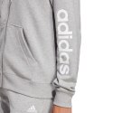 Adidas Bluza damska adidas Essentials Linear Full-Zip French Terry Hoodie szara IC6866