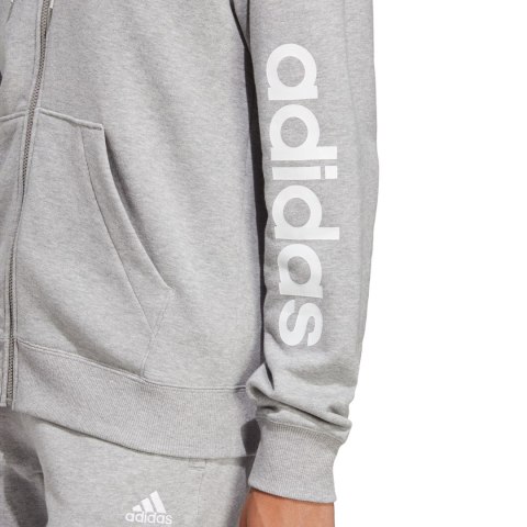 Adidas Bluza damska adidas Essentials Linear Full-Zip French Terry Hoodie szara IC6866 Adidas Bluza damska adidas Essentials Linear Full-Zip French Terry Hoodie szara IC6866