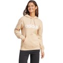 Adidas Bluza damska adidas Essentials Linear Hoodie beżowa IS2083