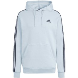 Adidas Bluza męska adidas Essentials Fleece 3-Stripes Hoodie błękitna IS0004