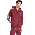 Adidas Bluza męska adidas Essentials French Terry 3-Stripes Full-Zip Hoodie bordowa IS1365