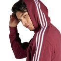 Adidas Bluza męska adidas Essentials French Terry 3-Stripes Full-Zip Hoodie bordowa IS1365