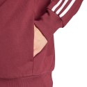 Adidas Bluza męska adidas Essentials French Terry 3-Stripes Full-Zip Hoodie bordowa IS1365