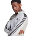 Adidas Dres męski adidas Basic 3-Stripes Fleece szaro-czarny IA3073