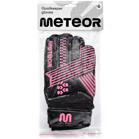 Meteor Rękawice bramkarskie Meteor Catch czarno-różowe 16590-16591-16592 Meteor Rękawice bramkarskie Meteor Catch czarno-różowe 16590-16591-16592