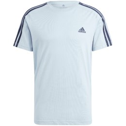 Adidas Koszulka męska adidas Essentials Single Jersey 3-Stripes Tee błękitna IS1332