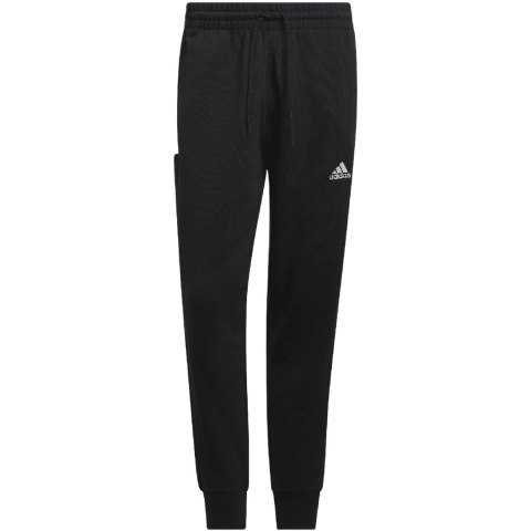 Adidas Spodnie męskie adidas Essentials French Terry Tapered Cuff 3-Stripes czarne HZ2218