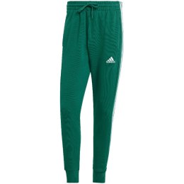Adidas Spodnie męskie adidas Essentials French Terry Tapered Cuff 3-Stripes zielone IS1392