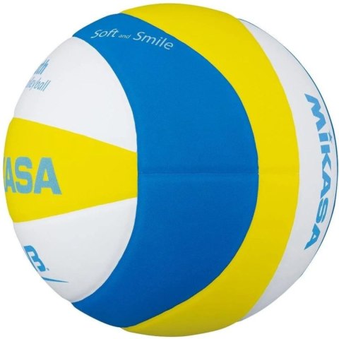 Mikasa Piłka siatkowa plażowa Mikasa SBV żółto-niebiesko-biała Mikasa Piłka siatkowa plażowa Mikasa SBV żółto-niebiesko-biała