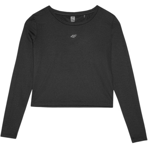 4F Koszulka damska longsleeve 4F F218 głęboka czerń 4FWSS24TFLOF218 20S