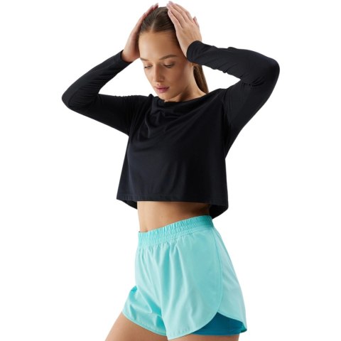 4F Koszulka damska longsleeve 4F F218 głęboka czerń 4FWSS24TFLOF218 20S 4F Koszulka damska longsleeve 4F F218 głęboka czerń 4FWSS24TFLOF218 20S