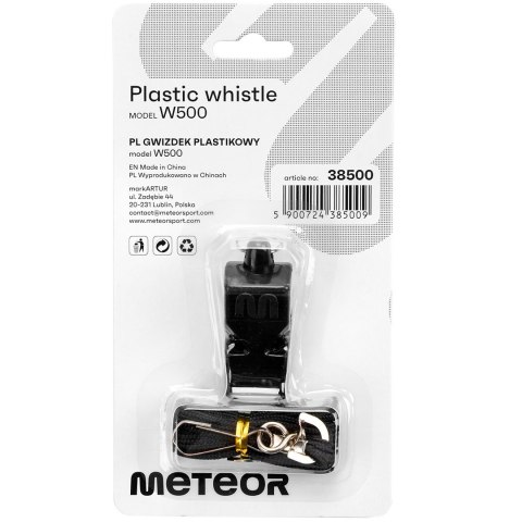 Meteor Gwizdek Meteor Wolf bezkulkowy plastikowy czarny 38500 Meteor Gwizdek Meteor Wolf bezkulkowy plastikowy czarny 38500