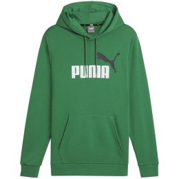 Puma Bluza męska Puma ESS+ 2 Col Big Logo Hoodie TR zielona 586765 86