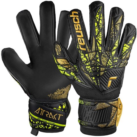 Reusch Rękawice bramkarskie Reusch Attrakt Infinity Finger Support czarno-żółte 5470710 7739