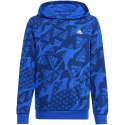 Adidas Bluza dla dzieci adidas Essentials Allover Print HD niebieska IS2555