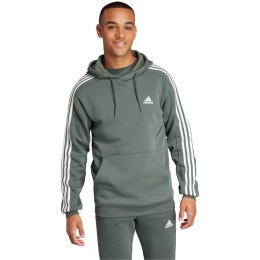 Adidas Bluza męska adidas Essentials Fleece 3-Stripes Hoodie zielona IX2366