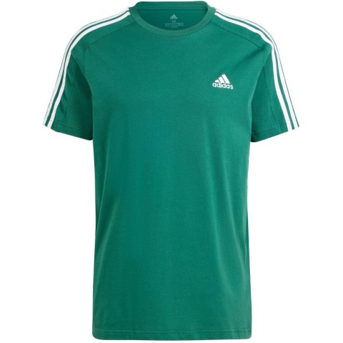 Adidas Koszulka męska adidas Essentials Single Jersey 3-Stripes zielona IS1333