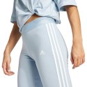 Adidas Legginsy damskie adidas Loungewear Essentials 3-Stripes błękitne IR5348