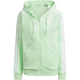 Adidas Bluza damska adidas Essentials 3-Stripes Full-Zip Fleece jasnozielona IR6077