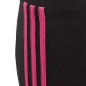 Adidas Legginsy dla dzieci adidas Essentials 3-Stripes Cotton Tights czarno-różowe IC3627