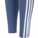 Adidas Legginsy dla dzieci adidas Essentials 3-Stripes Cotton Tights niebieskie IS2633