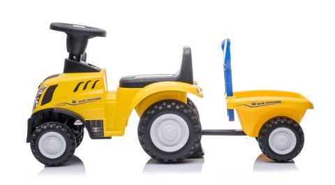 Jeździk pchacz chodzik traktor z przyczepą New Holland żółty Jeździk pchacz chodzik traktor z przyczepą New Holland żółty