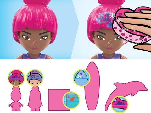 Klocki 121-elementów MEGA Barbie Color Reveal Przygoda z delfinami za5425 Klocki 121-elementów MEGA Barbie Color Reveal Przygoda z delfinami za5425