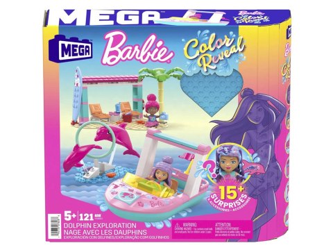 Klocki 121-elementów MEGA Barbie Color Reveal Przygoda z delfinami za5425 Klocki 121-elementów MEGA Barbie Color Reveal Przygoda z delfinami za5425