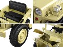 Wojskowe Auto na akumulator Willys + pilot PA0263 zielony